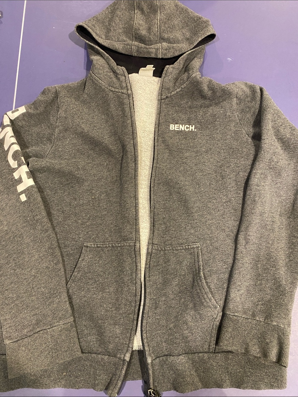 Bench Kids Gray Zip-Up Hooded Sweatshirt